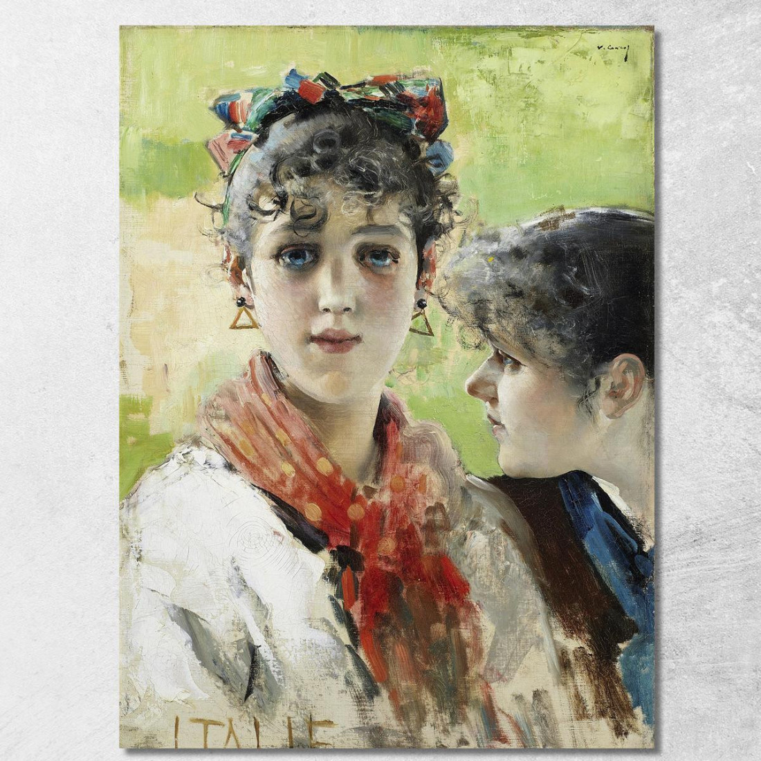 Due Giovani Ragazze Vittorio Matteo Corcos vmc11 quadro stampato su tela Due Giovani Ragazze Vittorio Matteo Corcos vmc11 quadro stampato su tela