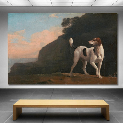 Foxhound George Stubbs gst16 quadro stampato su tela