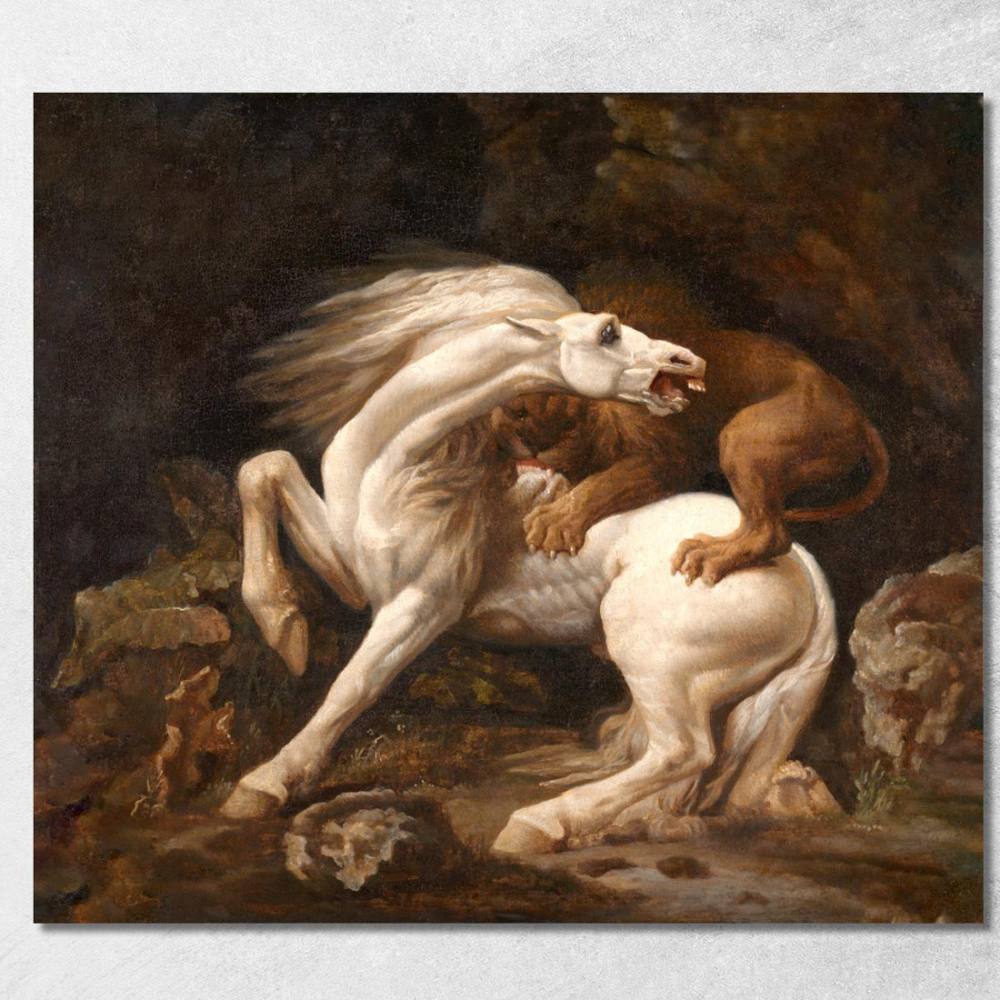 Cavallo Attaccato Da Un Leone George Stubbs gst19 quadro stampato su tela Cavallo Attaccato Da Un Leone George Stubbs gst19 quadro stampato su tela