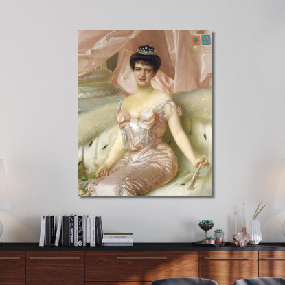 Ritratto Della Regina Amelia Vittorio Matteo Corcos vmc27 quadro stampato su tela