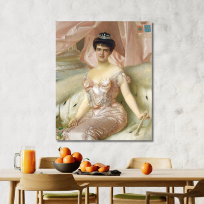 Ritratto Della Regina Amelia Vittorio Matteo Corcos vmc27 quadro stampato su tela