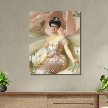 Ritratto Della Regina Amelia Vittorio Matteo Corcos vmc27 quadro stampato su tela