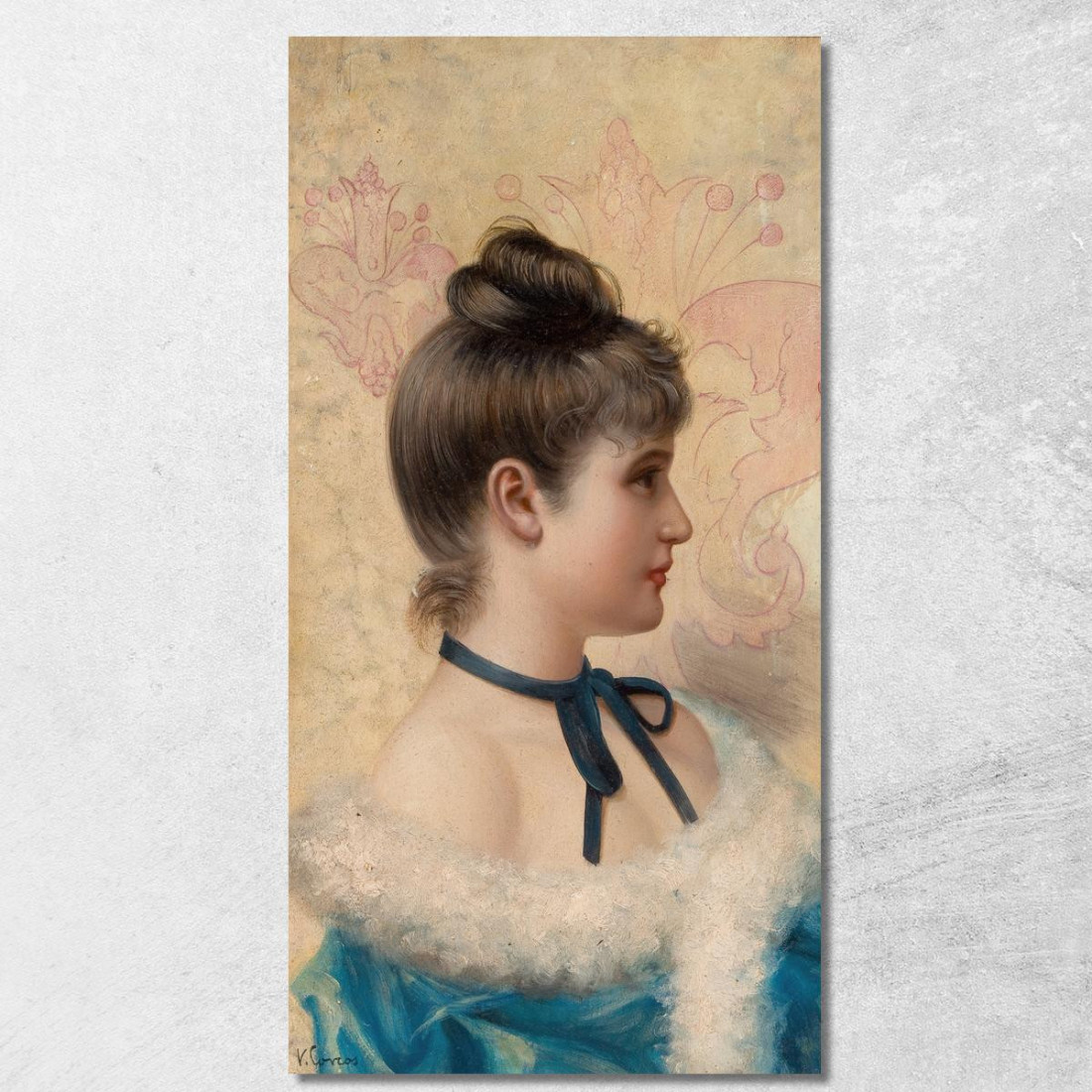 Ritratto Di Profilo Di Una Giovane Bellezza Vittorio Matteo Corcos vmc29 quadro stampato su tela Ritratto Di Profilo Di Una Giovane Bellezza Vittorio Matteo Corcos vmc29 quadro stampato su tela