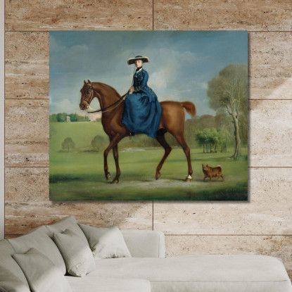 La Contessa Di Coningsby Nel Costume Di Charlton Hunt 1760 George Stubbs gst39 quadro stampato su tela