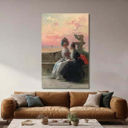 Un Segreto Condiviso Vittorio Matteo Corcos vmc36 quadro stampato su tela