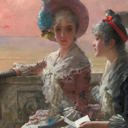 Un Segreto Condiviso Vittorio Matteo Corcos vmc36 quadro stampato su tela