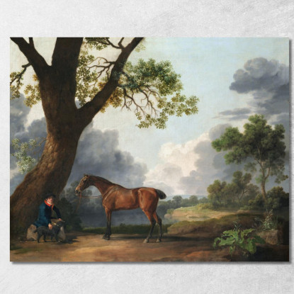 Il Cacciatore Del Terzo Duca Di Dorset Con Uno Sposo E Un Cane 1768 George Stubbs gst44 quadro stampato su tela