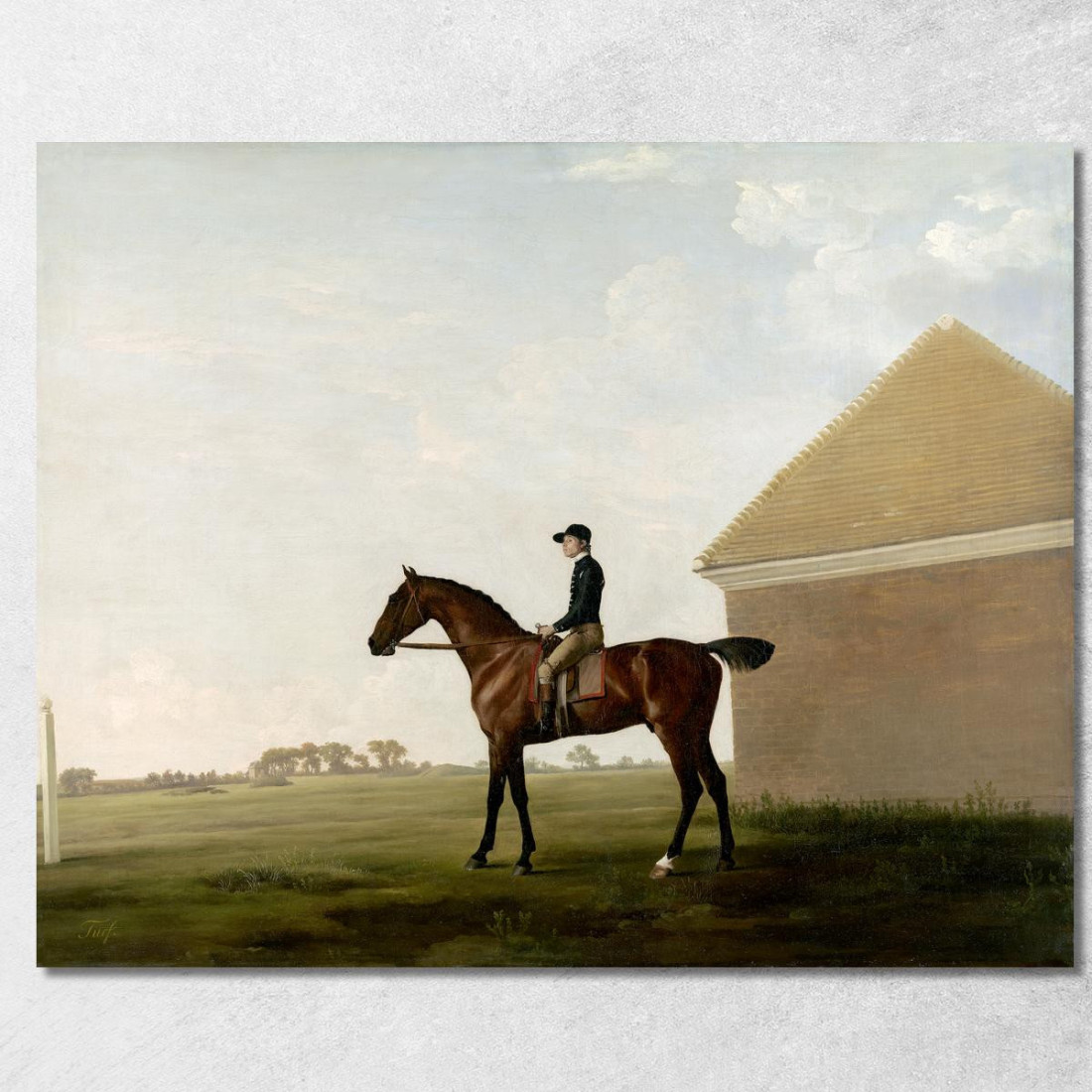 Turf Con Jockey A Newmarket George Stubbs gst46 quadro stampato su tela