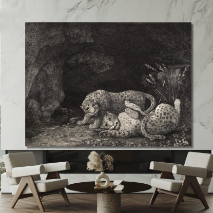 Tigri In Gioco 1780 George Stubbs gst51 quadro stampato su tela
