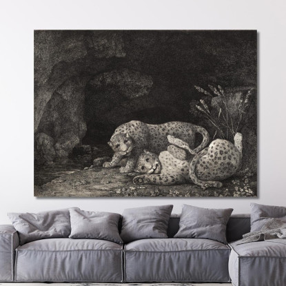 Tigri In Gioco 1780 George Stubbs gst51 quadro stampato su tela