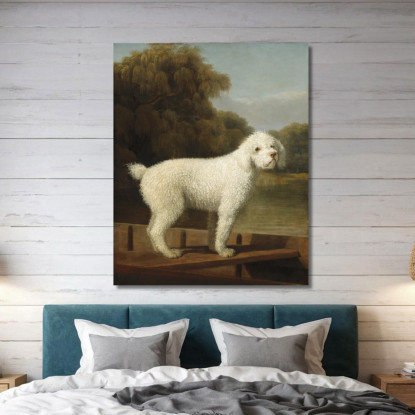 Barboncino Bianco In Un Barchino George Stubbs gst56 quadro stampato su tela
