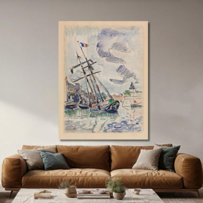 Barca In Porto Paul Signac psn13 quadro stampato su tela