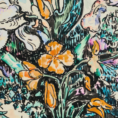 Bouquet Di Tulipani Iris Arum In Un Vaso Di André Metthey Paul Signac psn15 quadro stampato su tela