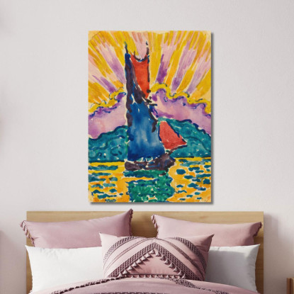 Tramonto Il Ventilatore Paul Signac psn28 quadro stampato su tela