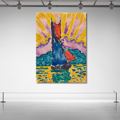 Tramonto Il Ventilatore Paul Signac psn28 quadro stampato su tela