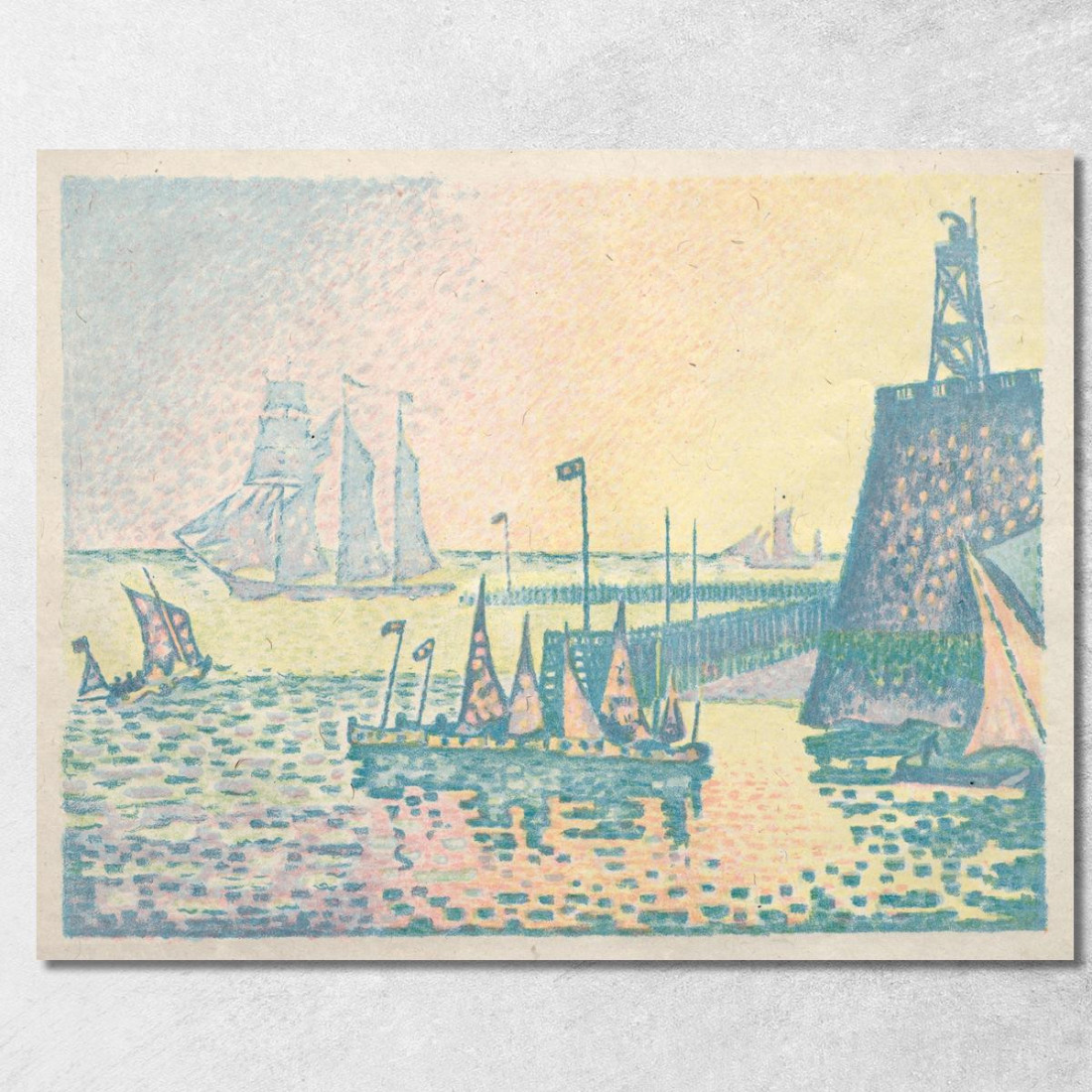 Serata Al Molo Di Vlissingen Paul Signac psn30 quadro stampato su tela Serata Al Molo Di Vlissingen Paul Signac psn30 quadro stampato su tela