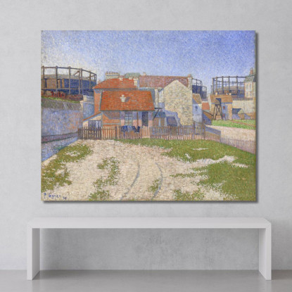 Gasometri A Clichy Paul Signac psn32 quadro stampato su tela