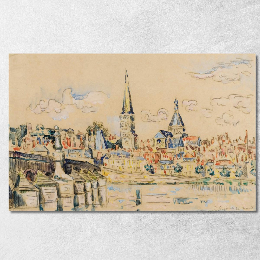 Carità Sur Loire 2 Paul Signac psn38 quadro stampato su tela Carità Sur Loire 2 Paul Signac psn38 quadro stampato su tela