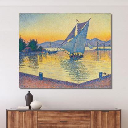 Il Porto Al Tramonto Opus 236 Saint-Tropez Paul Signac psn48 quadro stampato su tela