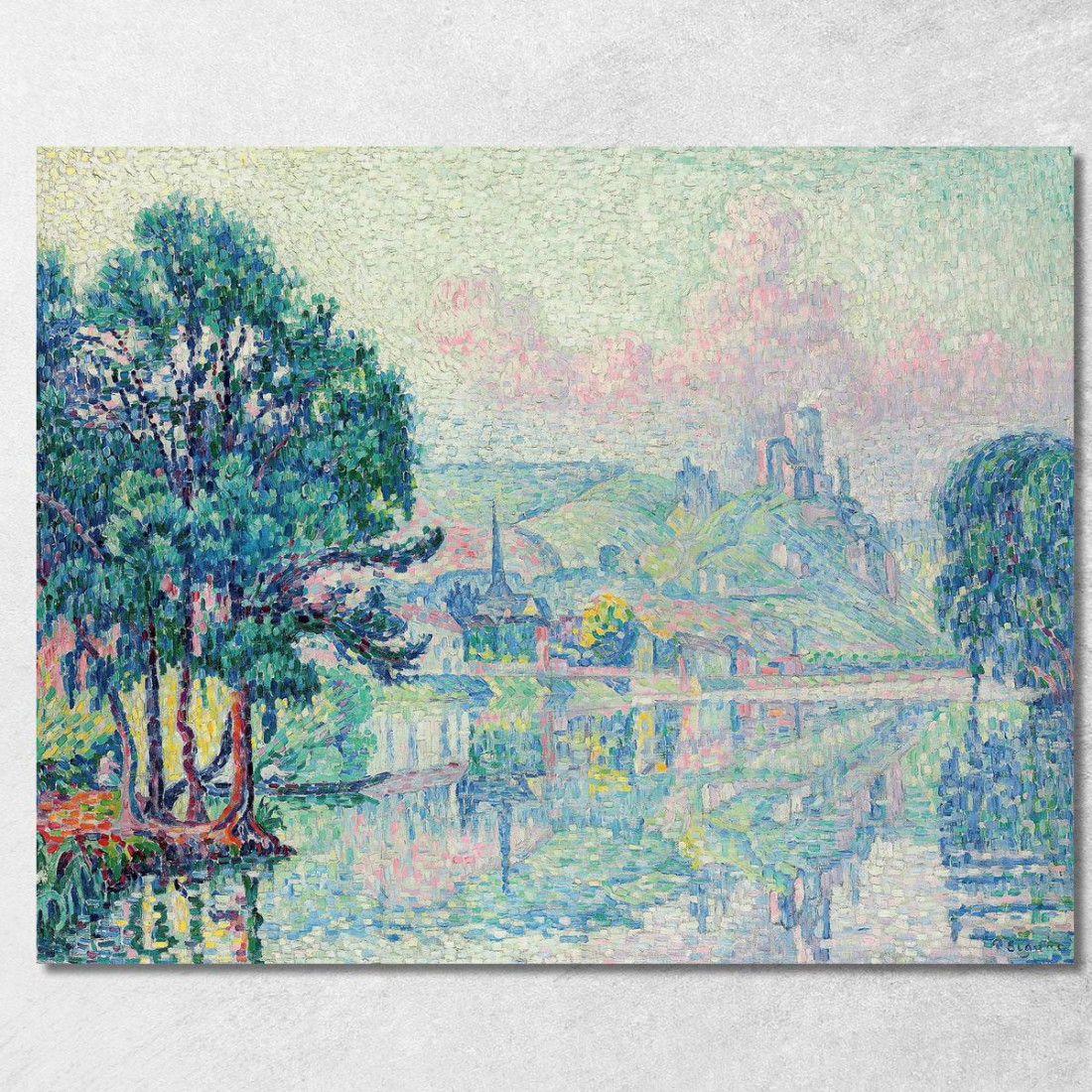 Gli Andely. Mattina. Estate Paul Signac psn56 quadro stampato su tela Gli Andely. Mattina. Estate Paul Signac psn56 quadro stampato su tela