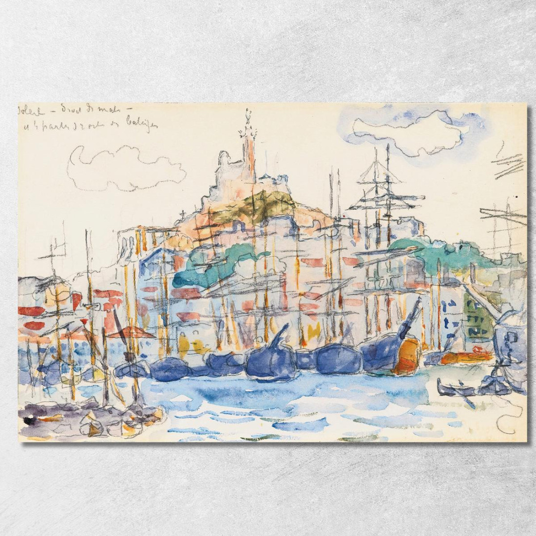 Marsiglia Paul Signac psn64 quadro stampato su tela Marsiglia Paul Signac psn64 quadro stampato su tela