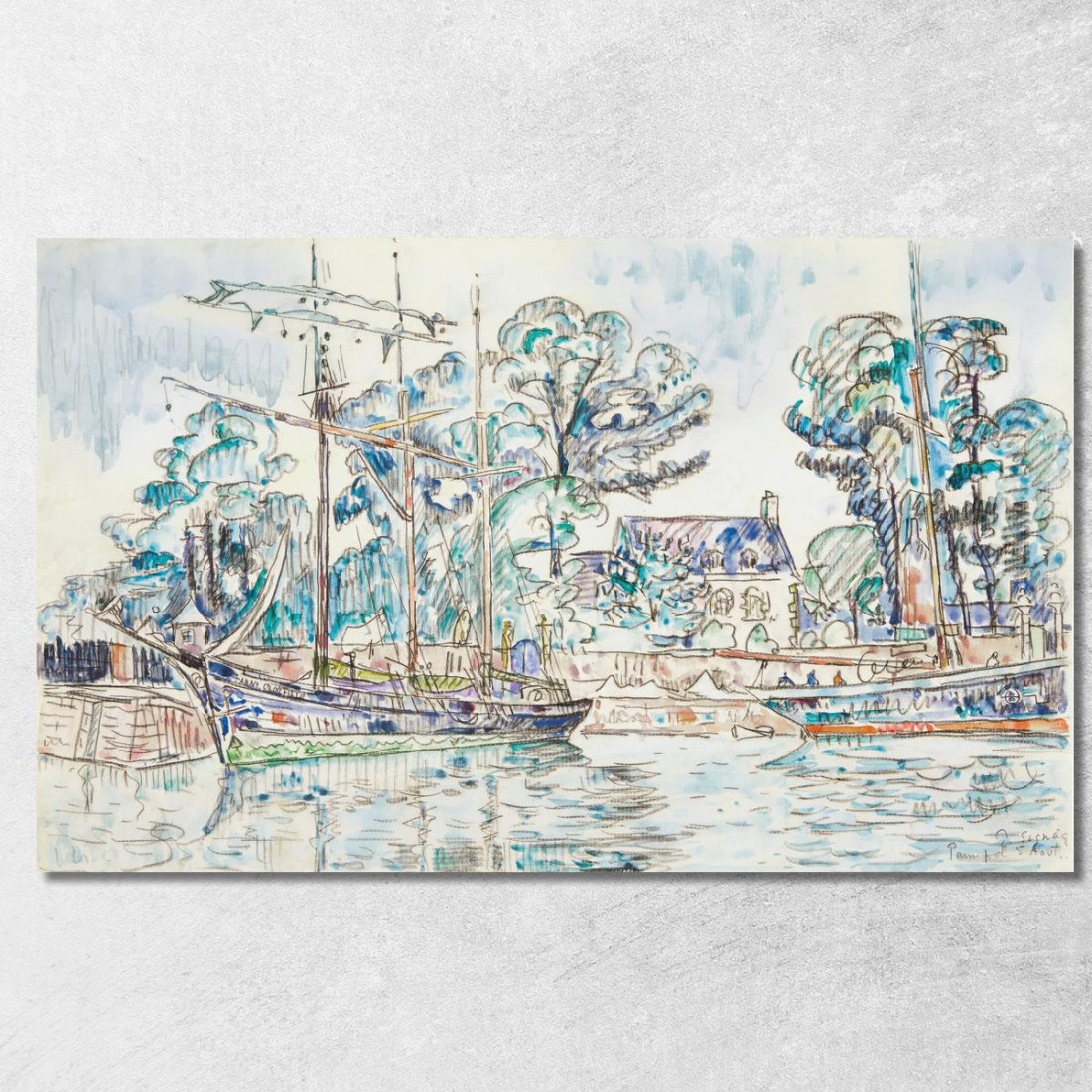 Paimpol Le Fanny Crossfield Paul Signac psn68 quadro stampato su tela Paimpol Le Fanny Crossfield Paul Signac psn68 quadro stampato su tela