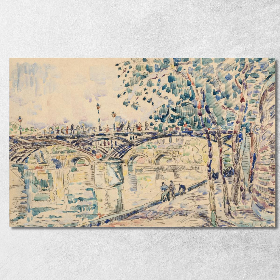 Parigi Il Pont Des Arts 2 Paul Signac psn72 quadro stampato su tela Parigi Il Pont Des Arts 2 Paul Signac psn72 quadro stampato su tela