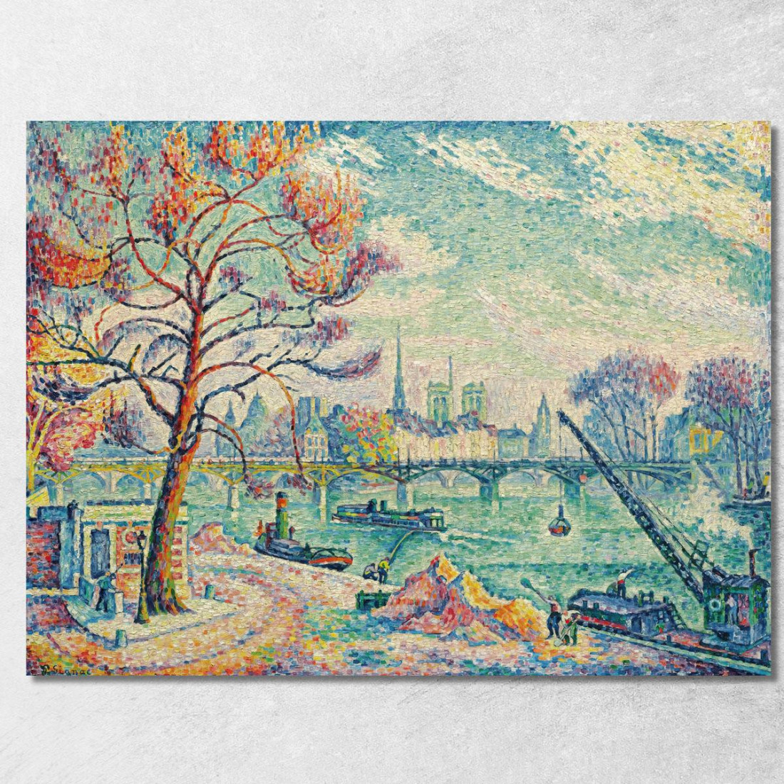Pont Des Arts Parigi Paul Signac psn80 quadro stampato su tela Pont Des Arts Parigi Paul Signac psn80 quadro stampato su tela