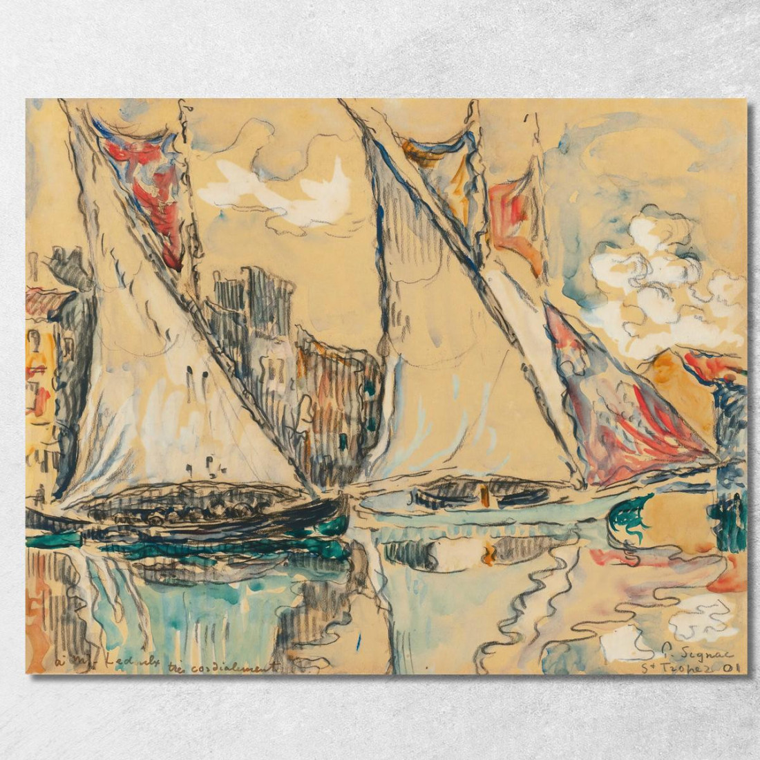 Vele Asciutte Di Saint-Tropez Paul Signac psn101 quadro stampato su tela Vele Asciutte Di Saint-Tropez Paul Signac psn101 quadro stampato su tela