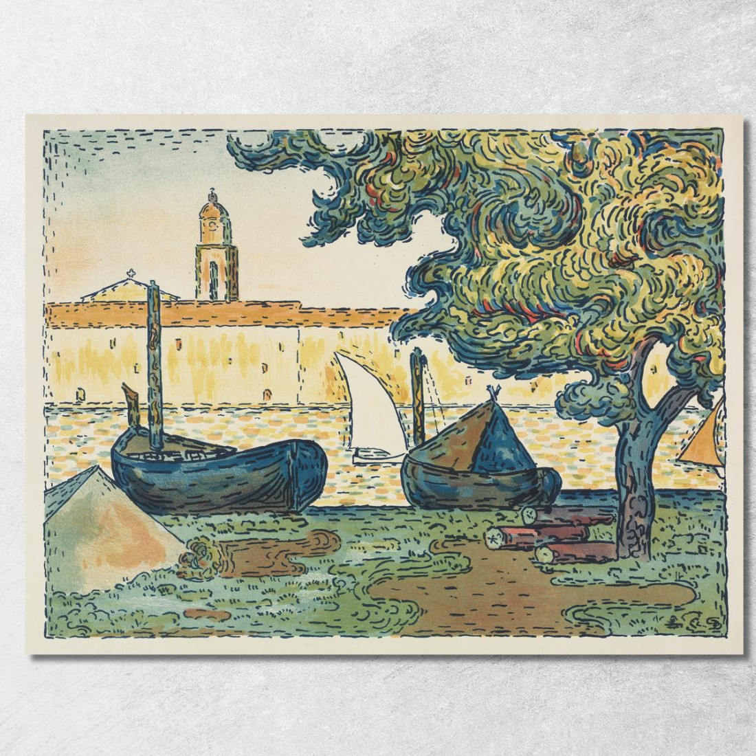 St. Tropez Il Porto Di St. Tropez Paul Signac psn108 quadro stampato su tela St. Tropez Il Porto Di St. Tropez Paul Signac psn108 quadro stampato su tela