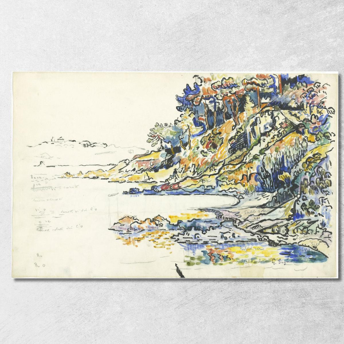 La Calanque Di Saint Tropez Paul Signac psn114 quadro stampato su tela La Calanque Di Saint Tropez Paul Signac psn114 quadro stampato su tela