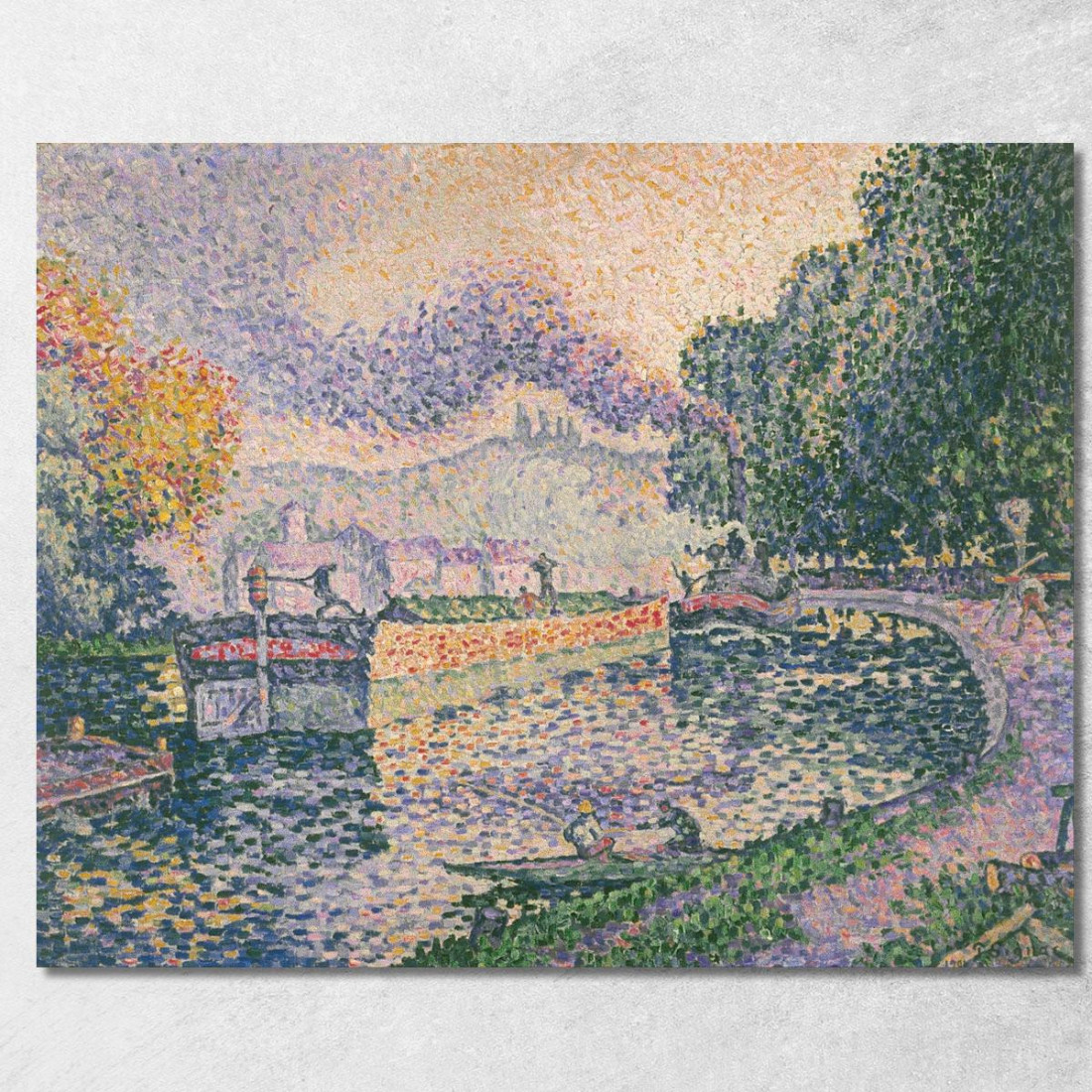 Il Canale Del Rimorchiatore A Samois Paul Signac psn121 quadro stampato su tela Il Canale Del Rimorchiatore A Samois Paul Signac psn121 quadro stampato su tela