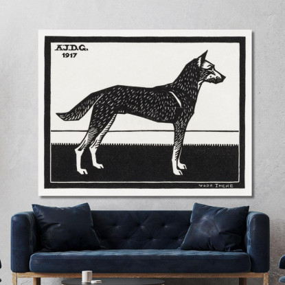Cane Julie de Graag jdg16 quadro stampato su tela