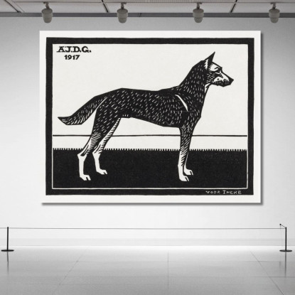 Cane Julie de Graag jdg16 quadro stampato su tela