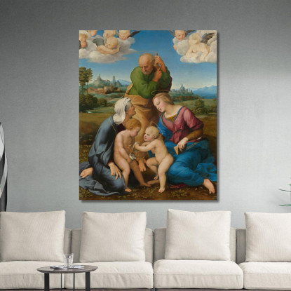 Sacra Famiglia Canigiani Raffaello Sanzio rph4 quadro stampato su tela