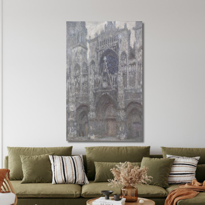 La Cattedrale Di Rouen Il Portale Tempo Grigio Claude Monet mnt319 quadro stampato su tela