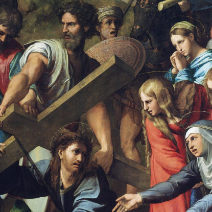 Cristo Cade Sulla Via Del Calvario Raffaello Sanzio rph7 quadro stampato su tela