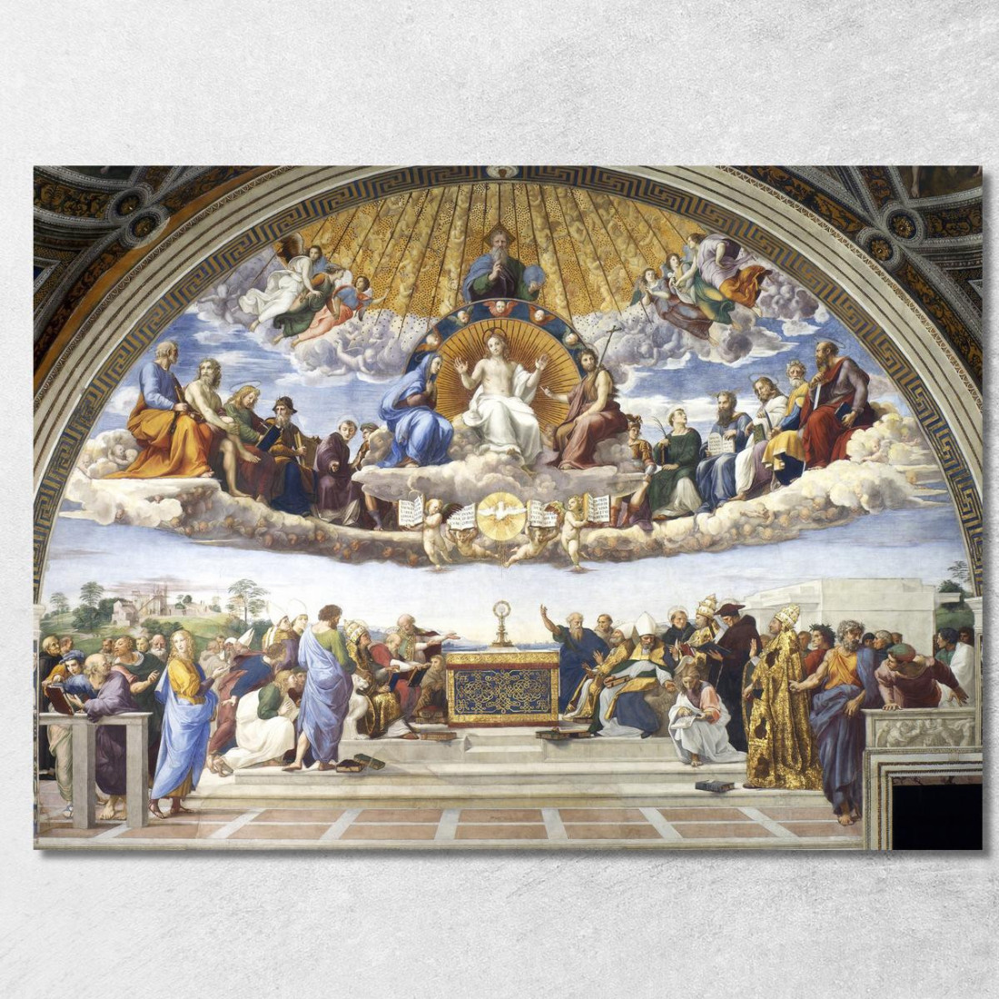 Disputa Del Santissimo Sacramento Raffaello Sanzio rph9 quadro stampato su tela Disputa Del Santissimo Sacramento Raffaello Sanzio rph9 quadro stampato su tela