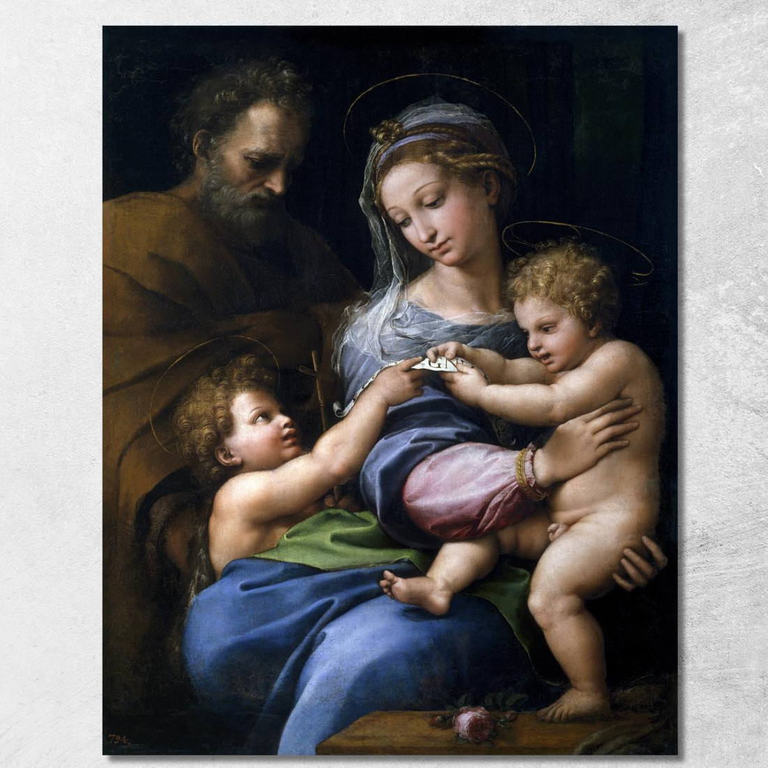 Madonna Della Rosa Raffaello Sanzio rph18 quadro stampato su tela Madonna Della Rosa Raffaello Sanzio rph18 quadro stampato su tela