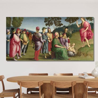 La Predicazione Di San Giovanni Battista Raffaello Sanzio rph31 quadro stampato su tela