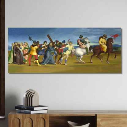 La Processione Al Calvario Raffaello Sanzio rph32 quadro stampato su tela