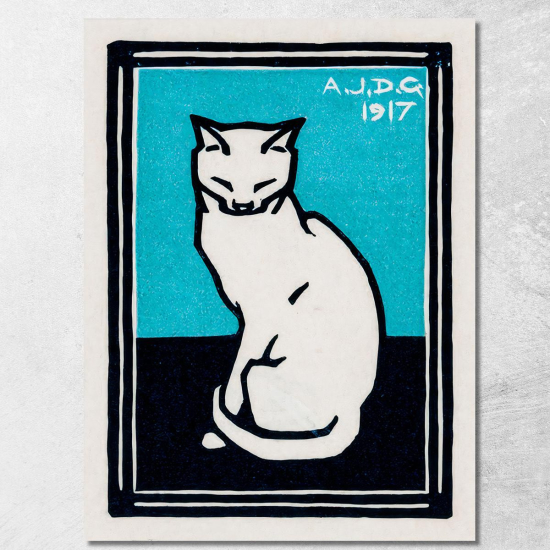 Gatto Seduto 2 Julie de Graag jdg53 quadro stampato su tela Gatto Seduto 2 Julie de Graag jdg53 quadro stampato su tela