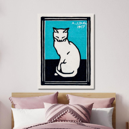 Gatto Seduto 2 Julie de Graag jdg53 quadro stampato su tela