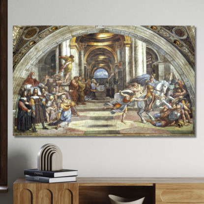 La Cacciata Di Eliodoro Dal Tempio Raffaello Sanzio rph40 quadro stampato su tela