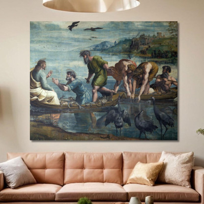 La Pesca Miracolosa Raffaello Sanzio rph43 quadro stampato su tela