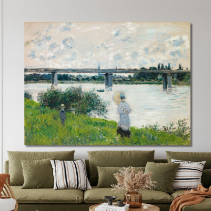 La Passeggiata Con Il Ponte Ferroviario Di Argenteuil Claude Monet mnt332 quadro stampato su tela