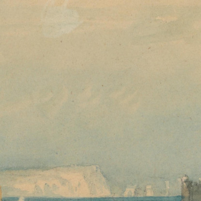 Scena Costiera Con Scogliere Bianche E Barche Sulla Riva Joseph Mallord William Turner jwt36 quadro stampato su tela