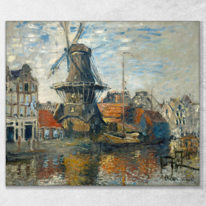 Il Mulino A Vento Sul Gracht Sconosciuto Amsterdam Claude Monet mnt343 quadro stampato su tela