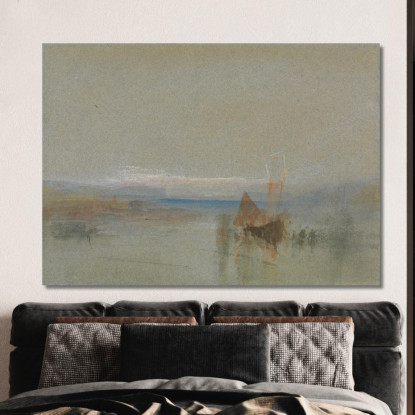 Barche Da Pesca In Bonaccia Al Largo Di Le Havre Joseph Mallord William Turner jwt44 quadro stampato su tela