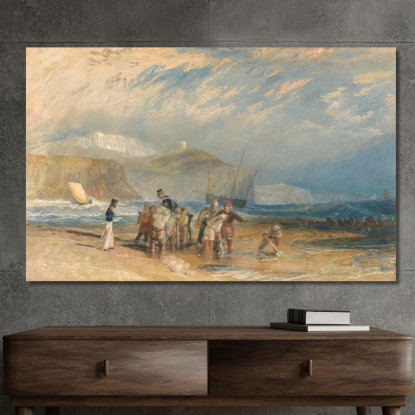 Porto E Costa Di Folkestone Fino A Dover Joseph Mallord William Turner jwt48 quadro stampato su tela